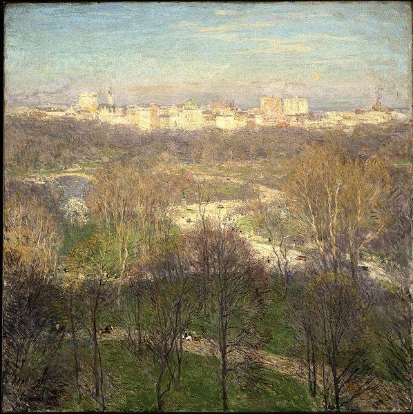 Willard Leroy Metcalf Early Spring Afternoon Central Park oil painting picture